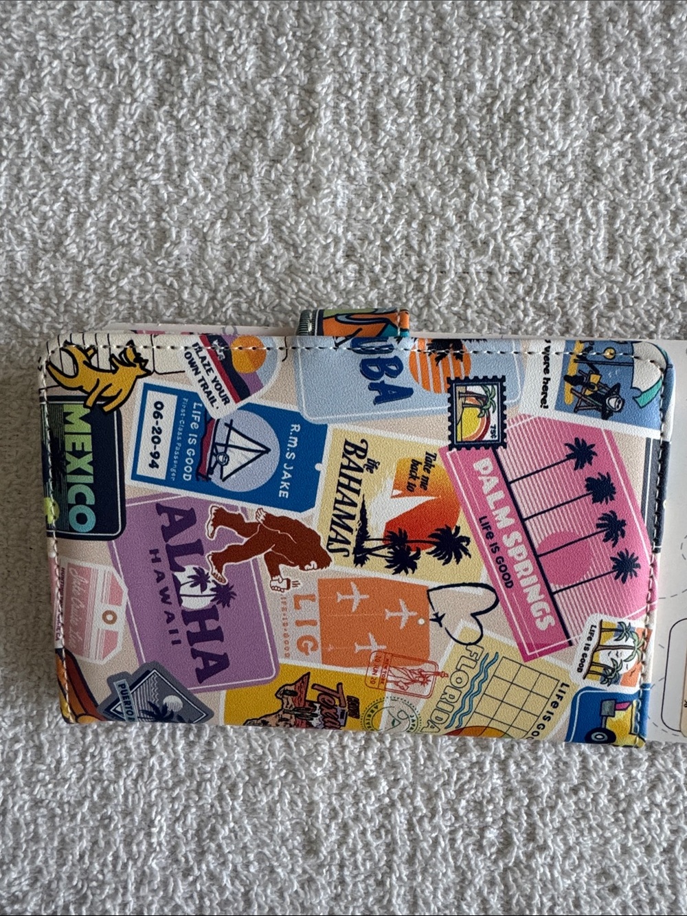 Life Is Good Travel Passport Wallet Multicolor Sticker Collage - Picture 7 of 14